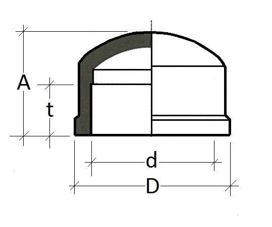 Technical drawing of a mechanical component with dimensions labeled
