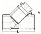 Technical drawing of a mechanical component with dimensions labeled