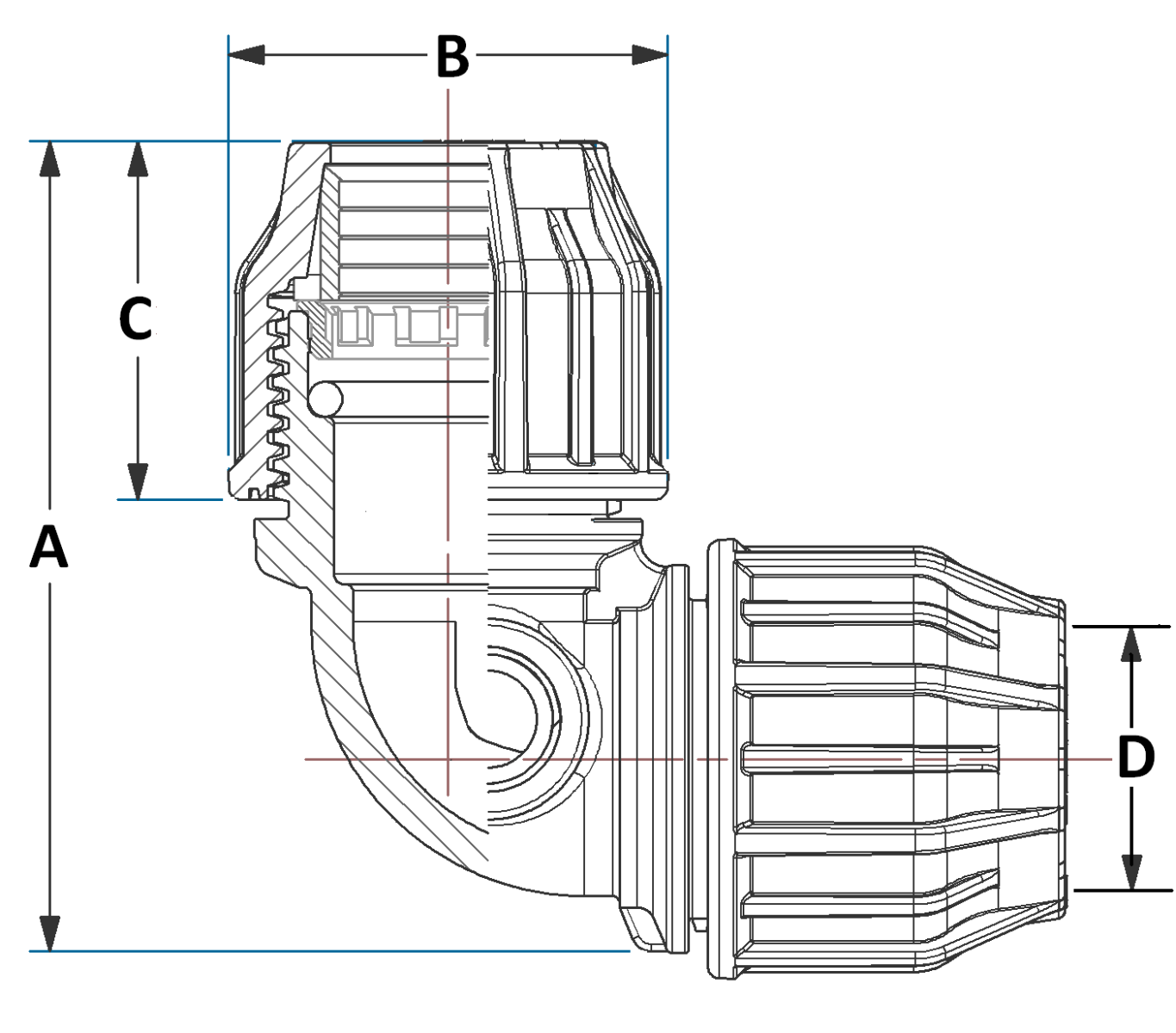 Elbow female take-off