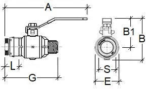 Ball valve pipe-thread